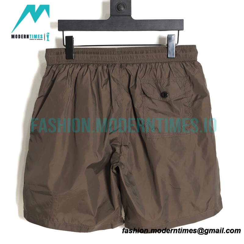 Moncler - White Leather Beach Shorts Pants